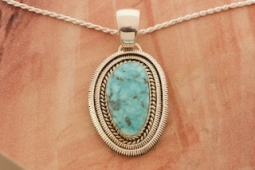 Artie Yellowhorse Genuine Kingman Sterling Silver Pendant